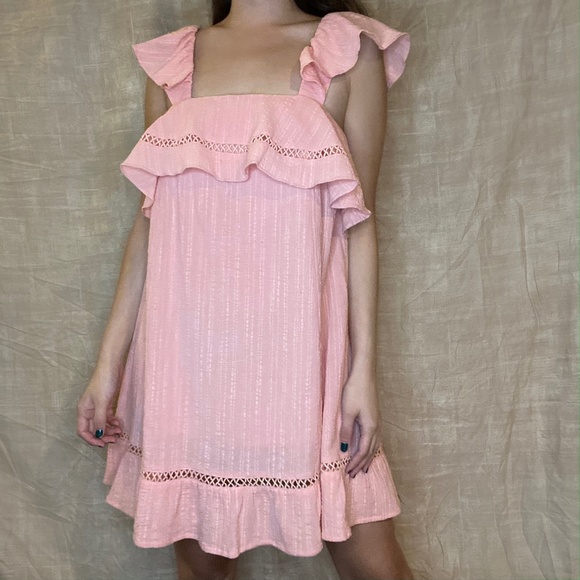 J.O.A pink ruffle dress - Picture 1 of 6
